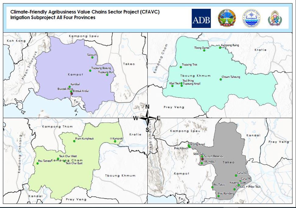 The 27-irrigation scheme + 2 backup subprojects location is presented in Figure 1